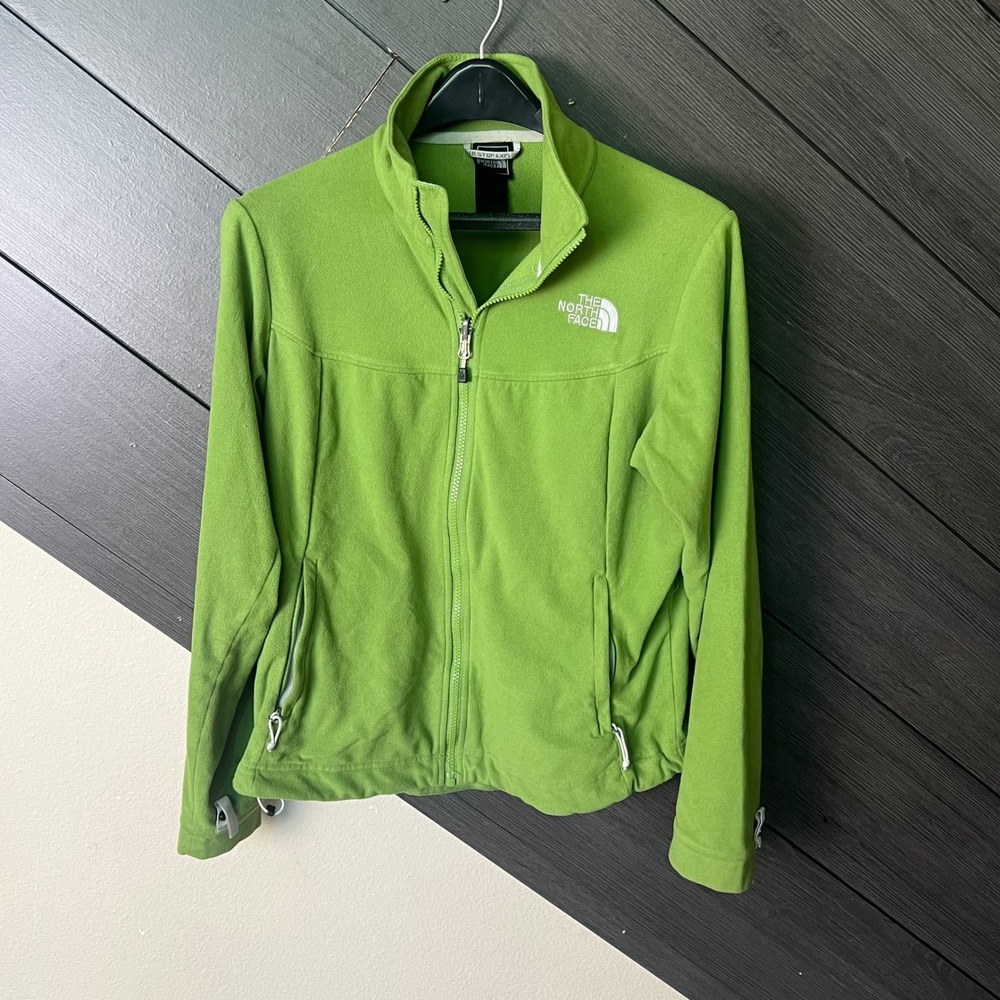 The North Face Women's Fleece Full Zip Jacket Green Outdoor Size M Gorpcore